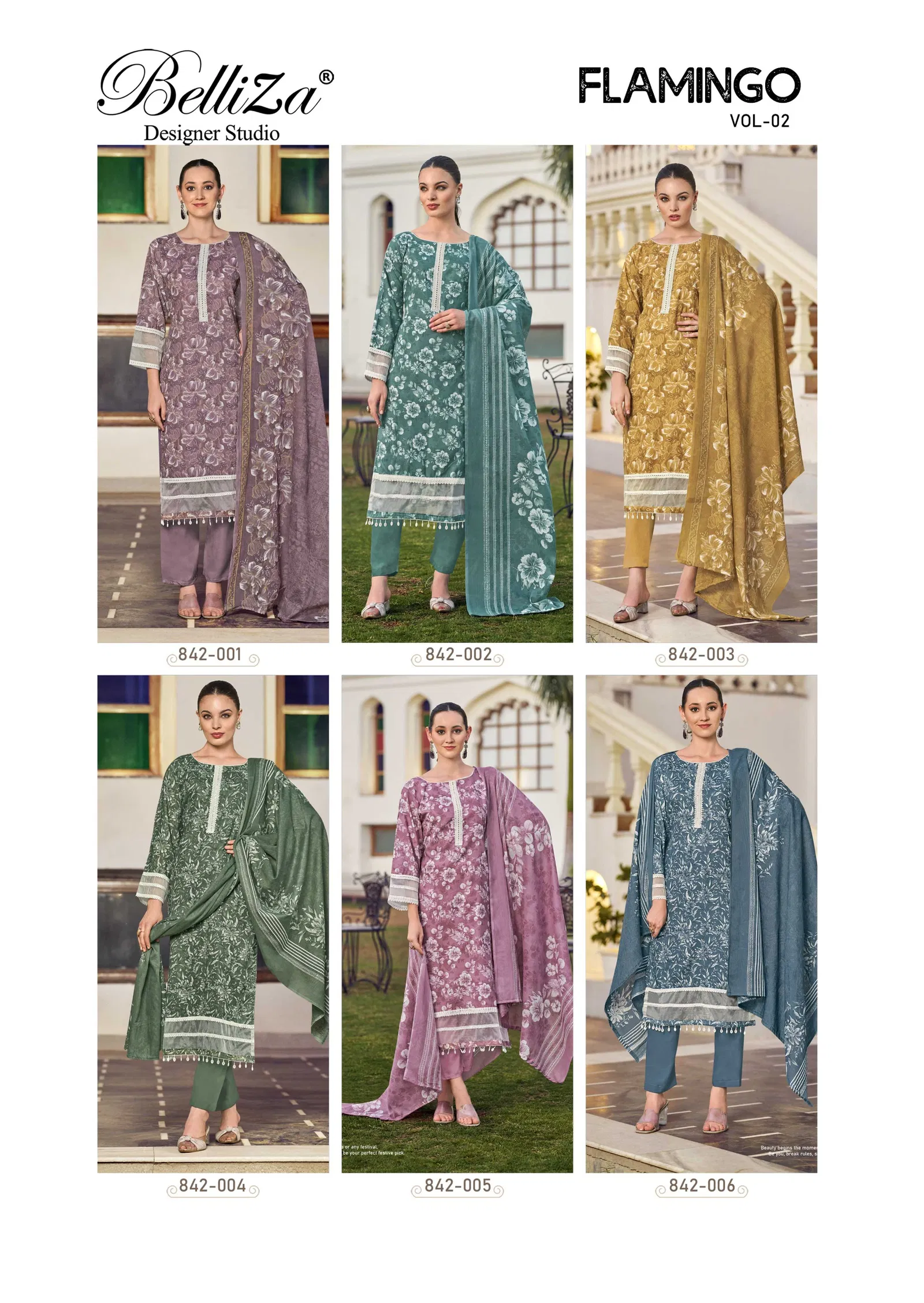 Flamingo Vol 2 By Belliza Cotton Printed Dress Material Exporters In India